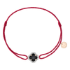 Bracelet, Mini Onyx, Diamonds, Red Cord, Rose Gold