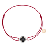 Bracelet, Mini Onyx, Diamonds, Red Cord, Rose Gold