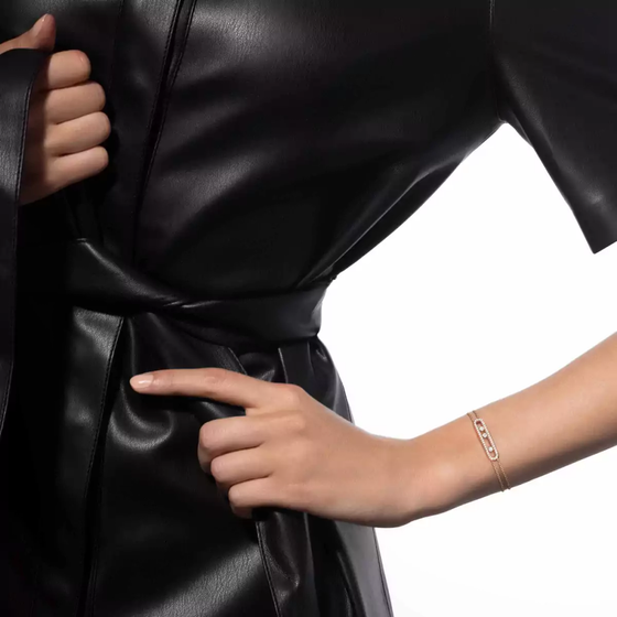 Move Classique Pavé Pink Gold Diamond Bracelet