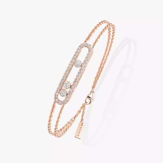Move Classique Pavé Pink Gold Diamond Bracelet