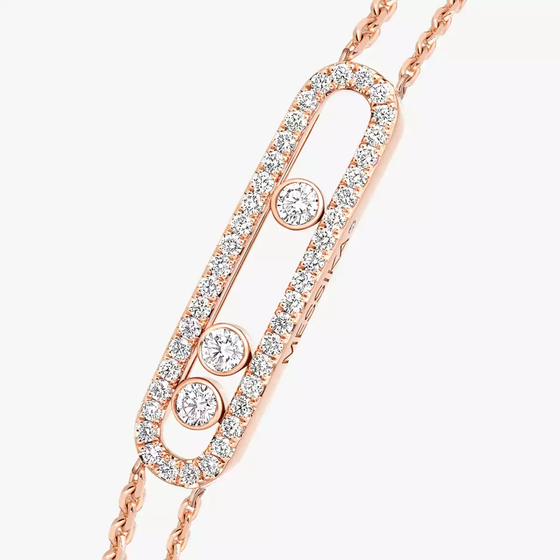 Move Classique Pavé Pink Gold Diamond Bracelet