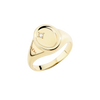 Bague Sceau Or Jaune Et Diamant Blanc