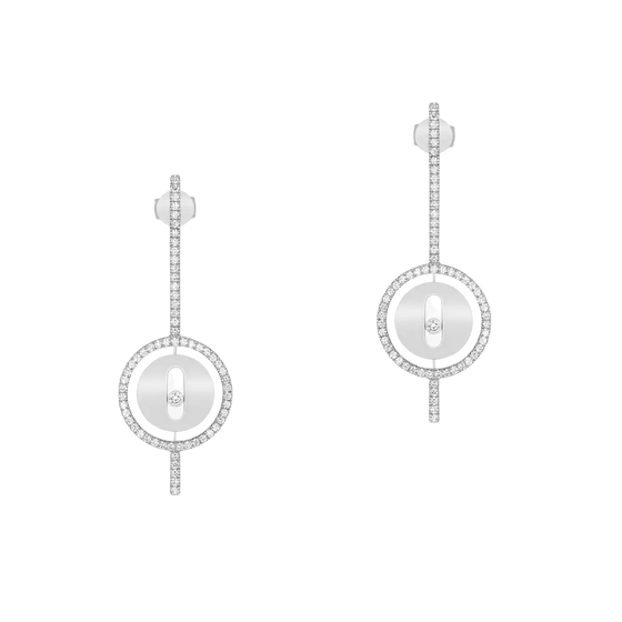 Lucky Move Arrow White Gold Diamond Earrings