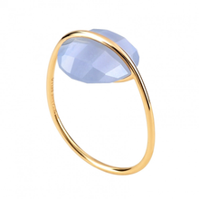  Blue Lace Agate Yellow Gold Ring
