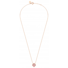  Pink Sapphires Clover Rose Gold Necklace