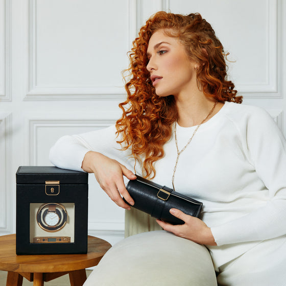 Pochette à Montres Rouleau Palermo - Noir Anthracite