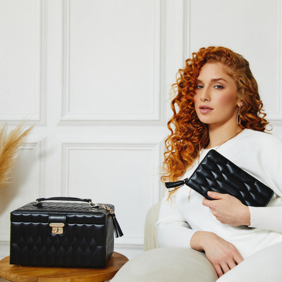 Caroline Medium Jewelry Case ‐ Black