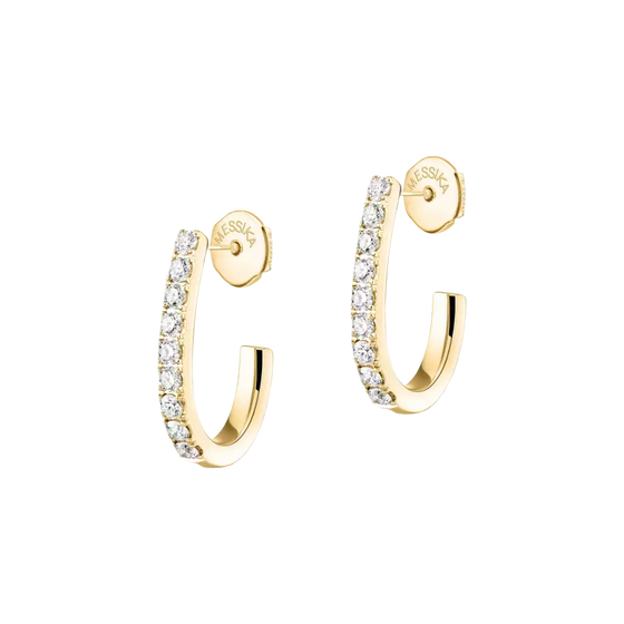 Gatsby XS Hoop Yellow Gold Diamond Earrings