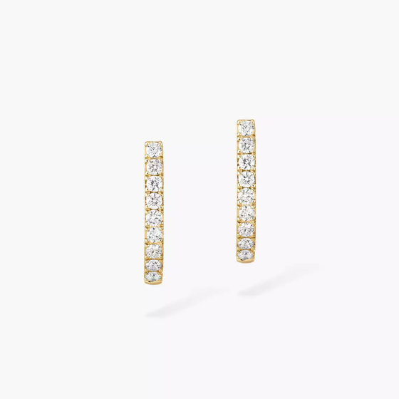 Gatsby XS Hoop Yellow Gold Diamond Earrings