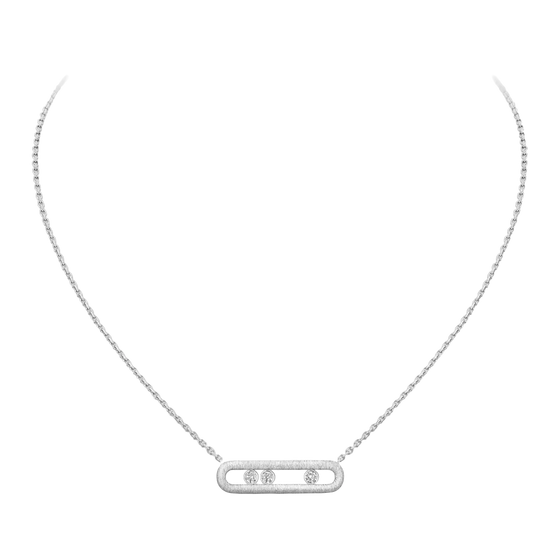 Collier Move Classique Ciselé Collier Diamant Or Blanc