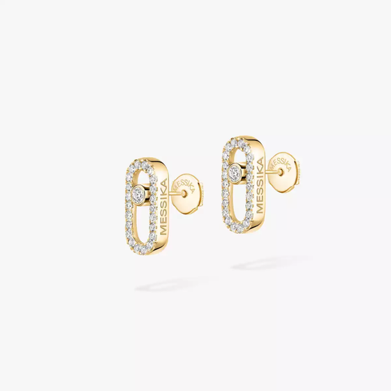 Puces Move Uno Boucles d'oreilles Diamant Or Jaune