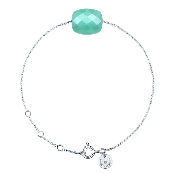 Bracelet, Amazonite, Or Blanc