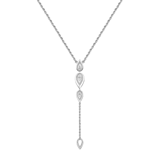 Collier cravate Fiery Collier Diamant Or Blanc