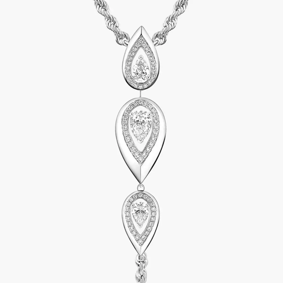 Collier cravate Fiery Collier Diamant Or Blanc