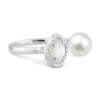 Ring, Mother Of Pearl, Diamonds, White Gold