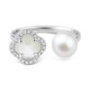 Ring, Mother Of Pearl, Diamonds, White Gold
