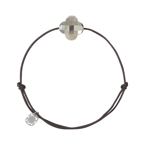 Bracelet, Pyrite, Cordon Chocolat