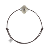 Bracelet, Pyrite, Chocolate Cord