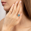 Ring, Topaz Swiss Blue, Diamonds, Yellow Gold