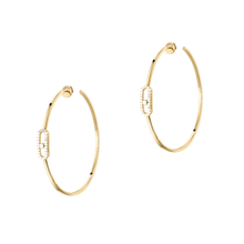 Yellow Gold Diamond Earrings Move Uno Large Hoop Earrings