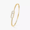 Move Uno Pavé Flex Bangle MM Yellow Gold Diamond Bracelet