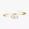 Move Uno Pavé Flex Bangle MM Yellow Gold Diamond Bracelet