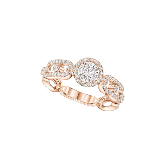 Solitaire Move Link 0,30ct Bague Diamant Or Rose