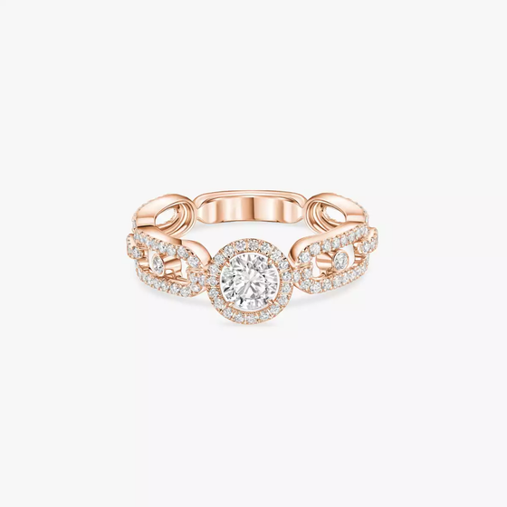 Solitaire Move Link 0,30ct Bague Diamant Or Rose