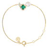 Bracelet, Green Agate, Diamonds, Mother Of Pearl, Yellow Gold
