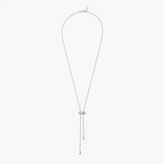 Moderniste tie necklace White Gold Diamond Necklace