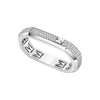 Moderniste pavé two-finger ring White Gold Diamond Ring