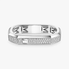 Moderniste pavé two-finger ring White Gold Diamond Ring