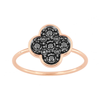 Bague Serti, Diamants Noirs, Or Rose