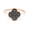 Bague Serti, Diamants Noirs, Or Rose