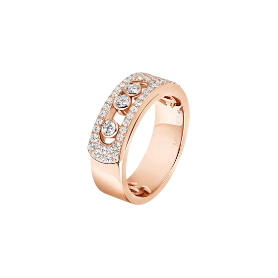 Move Noa Pavé Pink Gold Diamond Ring
