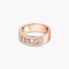 Move Noa pavé ring, small model Pink gold diamond pavé ring Move Noa