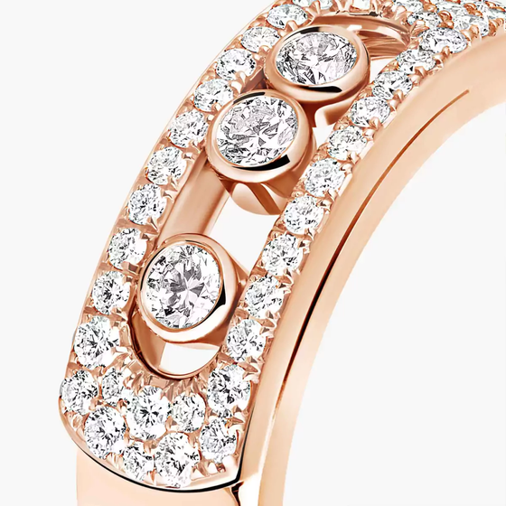 Move Noa Pavé Pink Gold Diamond Ring