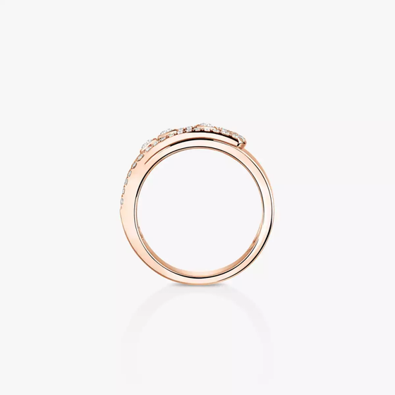 Move Noa Pavé Pink Gold Diamond Ring