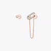 Move Uno chain and stud earrings Pink Gold Diamond Earrings
