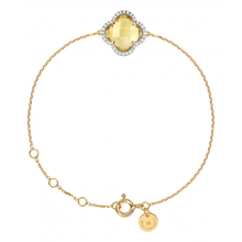  Citrine + Diamonds Yellow Gold Victoria Diamonds Bracelet