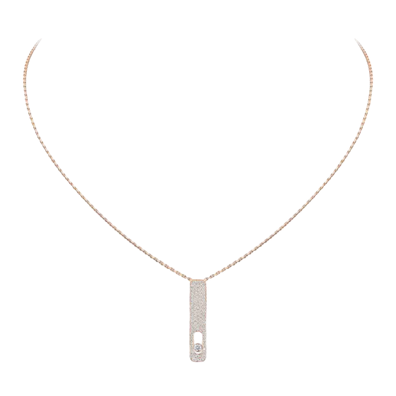 My First Diamond Pavé Pink Gold Diamond Necklace