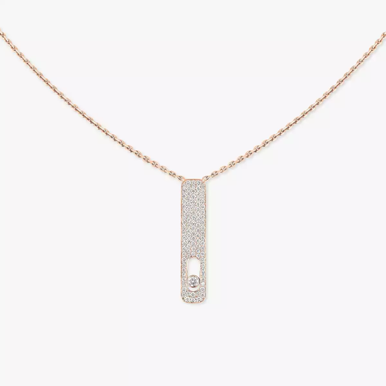 My First Diamond Pavé Pink Gold Diamond Necklace