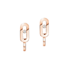 Move Uno Mini Hoops Pink Gold Diamond Earrings