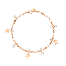  Rose Gold & Crystal Bead Star Bracelet