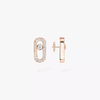 Puces Move Uno Pink Gold Diamond Earrings