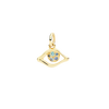 Yellow Gold Eye Charm, Sapphiers & Topaz