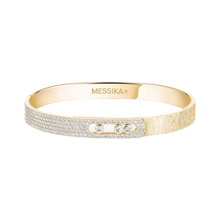  Move Noa Ciselé Semi-Pavé Bangle Yellow Gold Diamond Bracelet