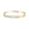 Move Noa chiseled half pavé bracelet, medium model Move Noa diamond bangle bracelet in chiseled yellow gold