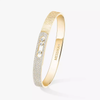Move Noa chiseled half pavé bracelet, medium model Move Noa diamond bangle bracelet in chiseled yellow gold