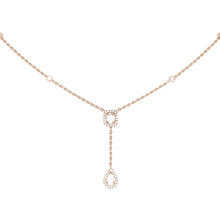  Pink Gold Diamond Necklace My Twin Tie 0.10ct x2